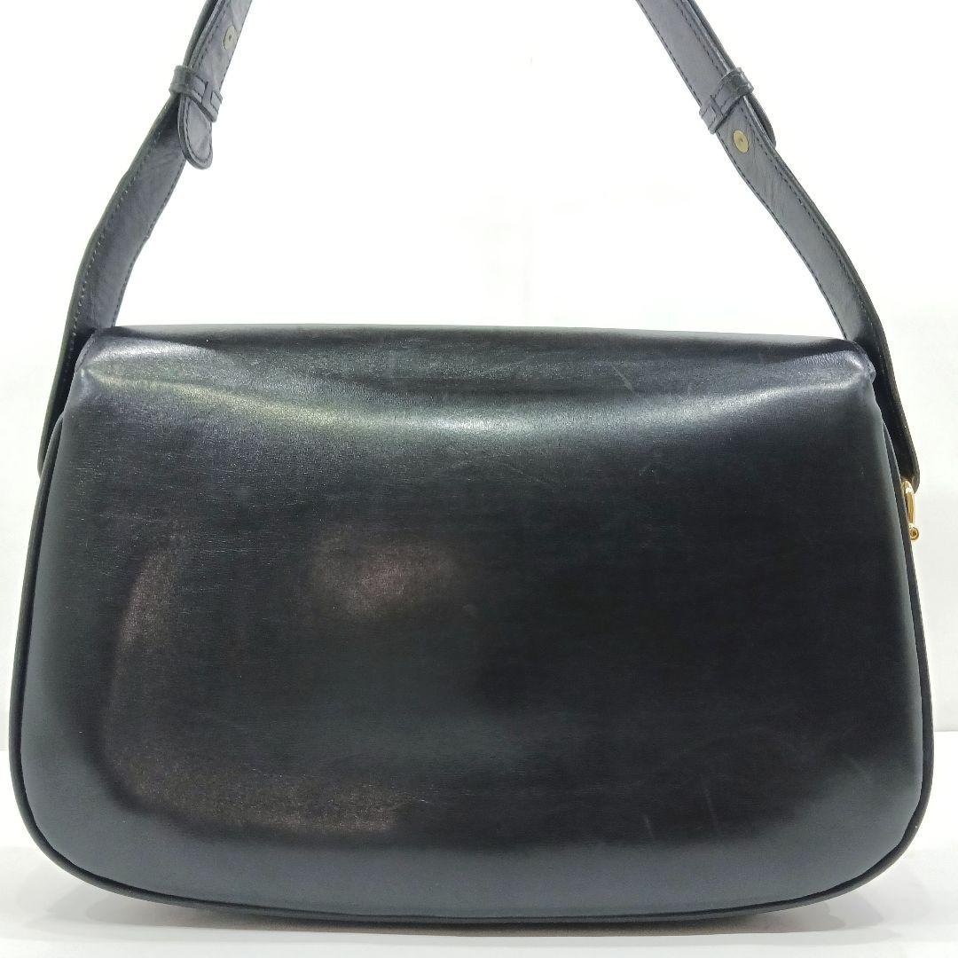 【美品】グッチ ショルダーバッグ 2way ハンドバッグ レザー 肩掛 黒