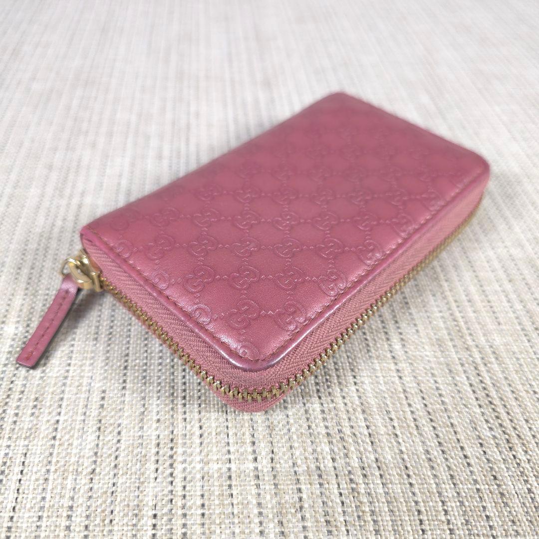 GUCCI　グッチ　マイクロ　グッチシマ　GG柄　レザー　小銭入れ　カードケース