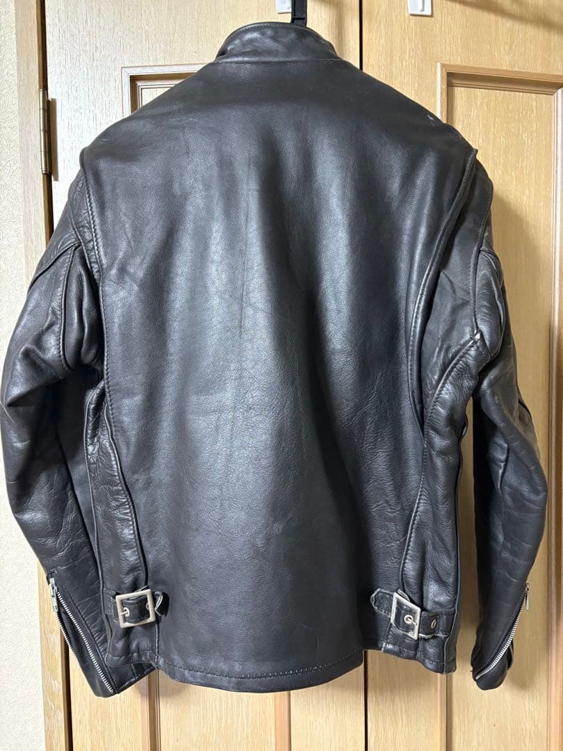 Schott ブラック シングルライダースジャケット 38 はくお＊Schott