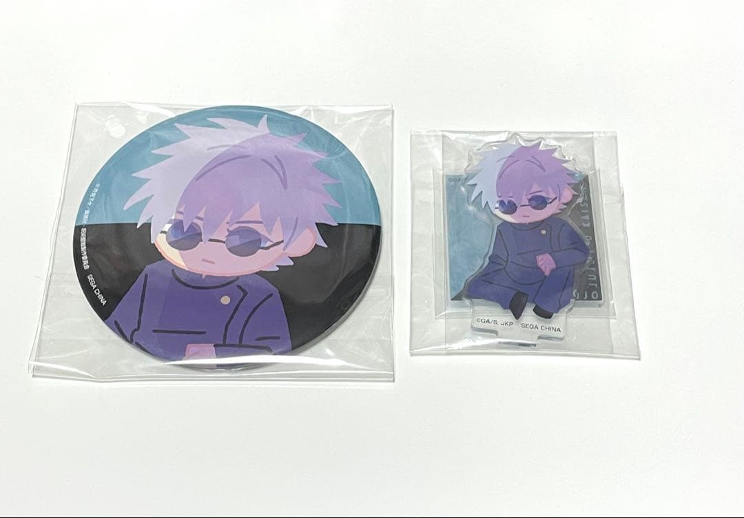 呪術廻戦 セガラッキーくじ 五条悟 アクリルスタンド 缶バッジ セット