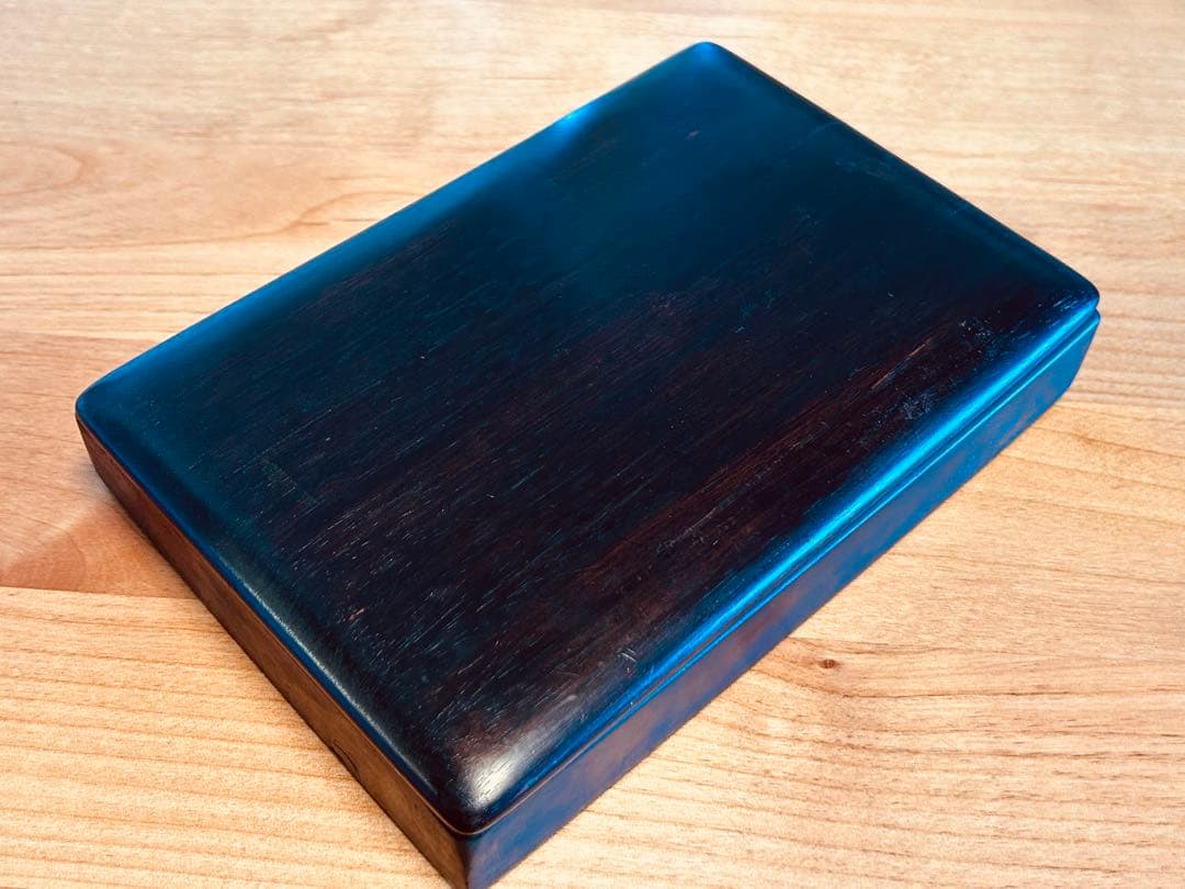 古い 硯 蓋 紫檀