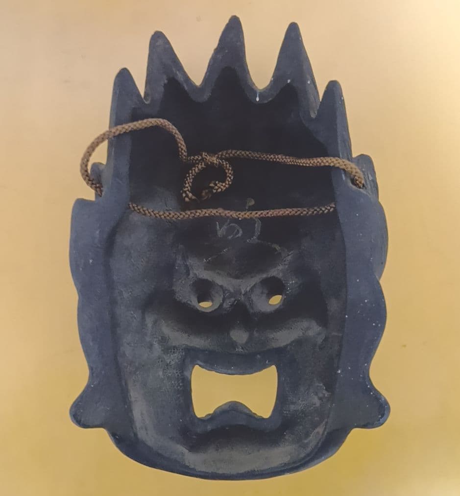 骨董品 伐折羅大将 お面 壁掛け 乾漆 仏教 美術 骨董品 レトロ