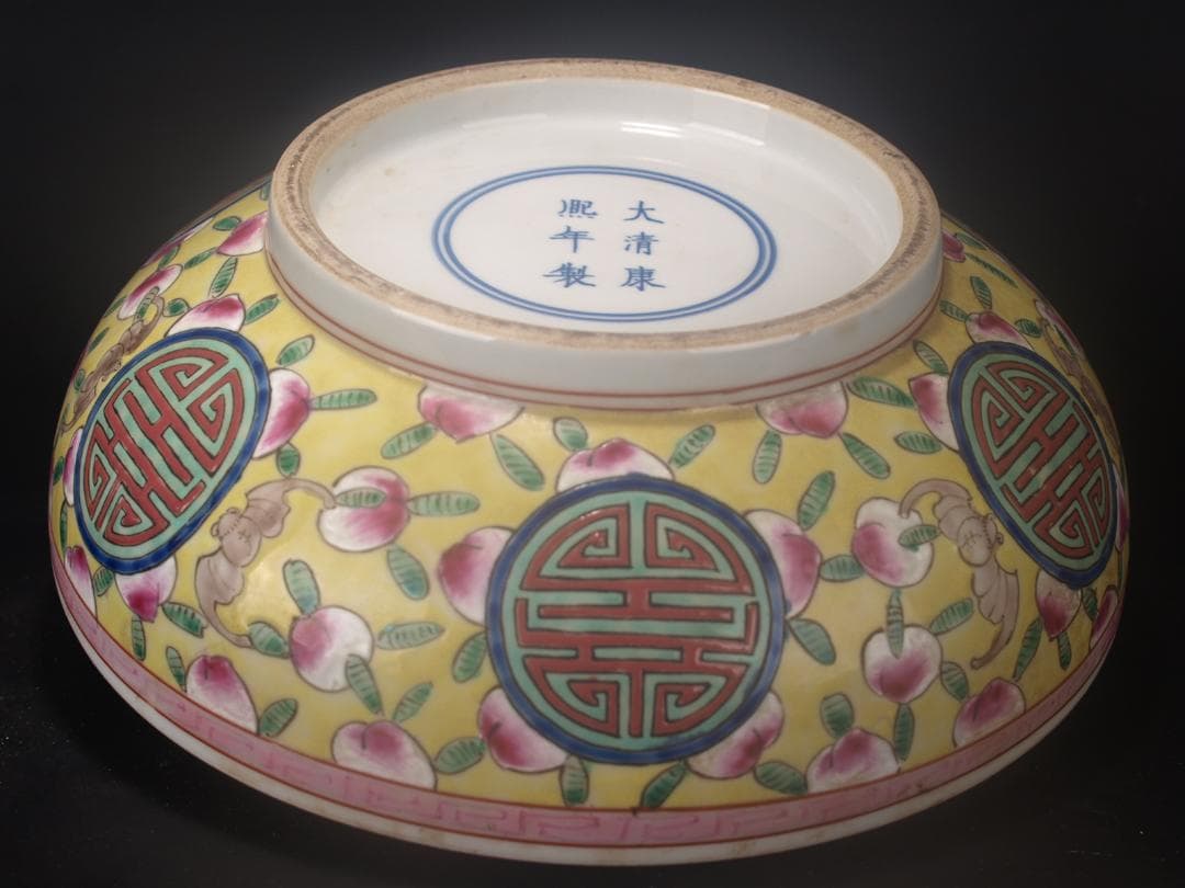 骨董市仕入れ 2024 中国 清時代 在銘手描き置物 美術品 AK1069A1-3