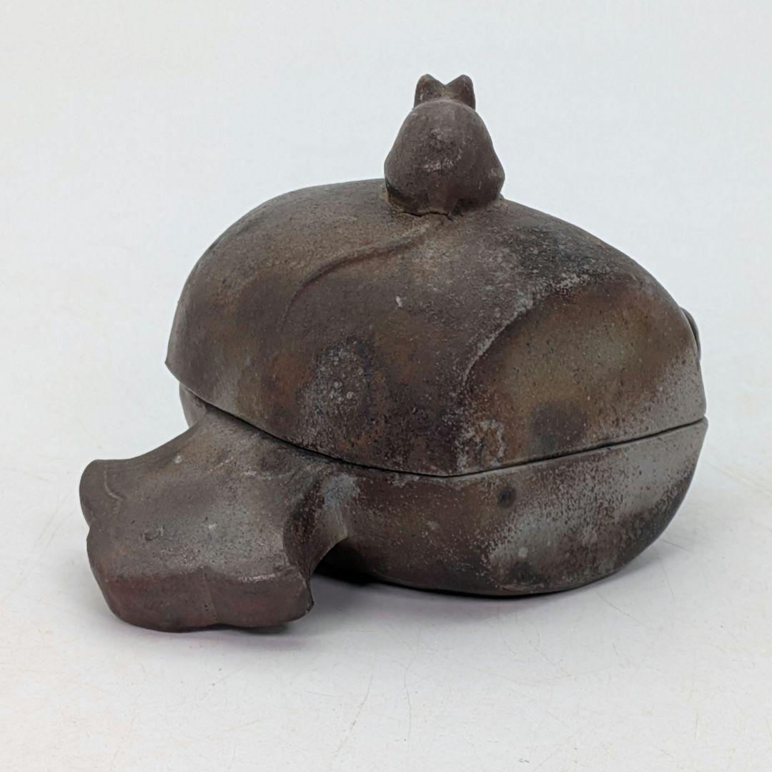 金重利陶苑 備前焼 子香合 合箱合布 抹茶道具 香道具 香盒