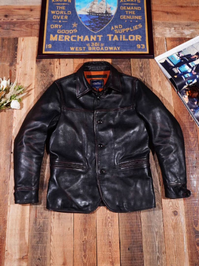 新発売レザジャケット茶芯ホースハイド馬革 全size