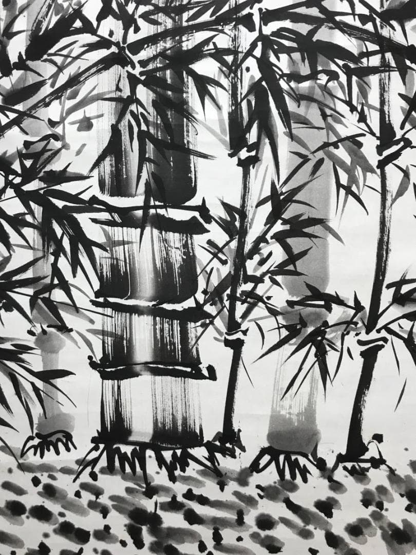 【真作】三浦霊泉/墨竹図/竹図/掛軸/名家伝来/AC-216