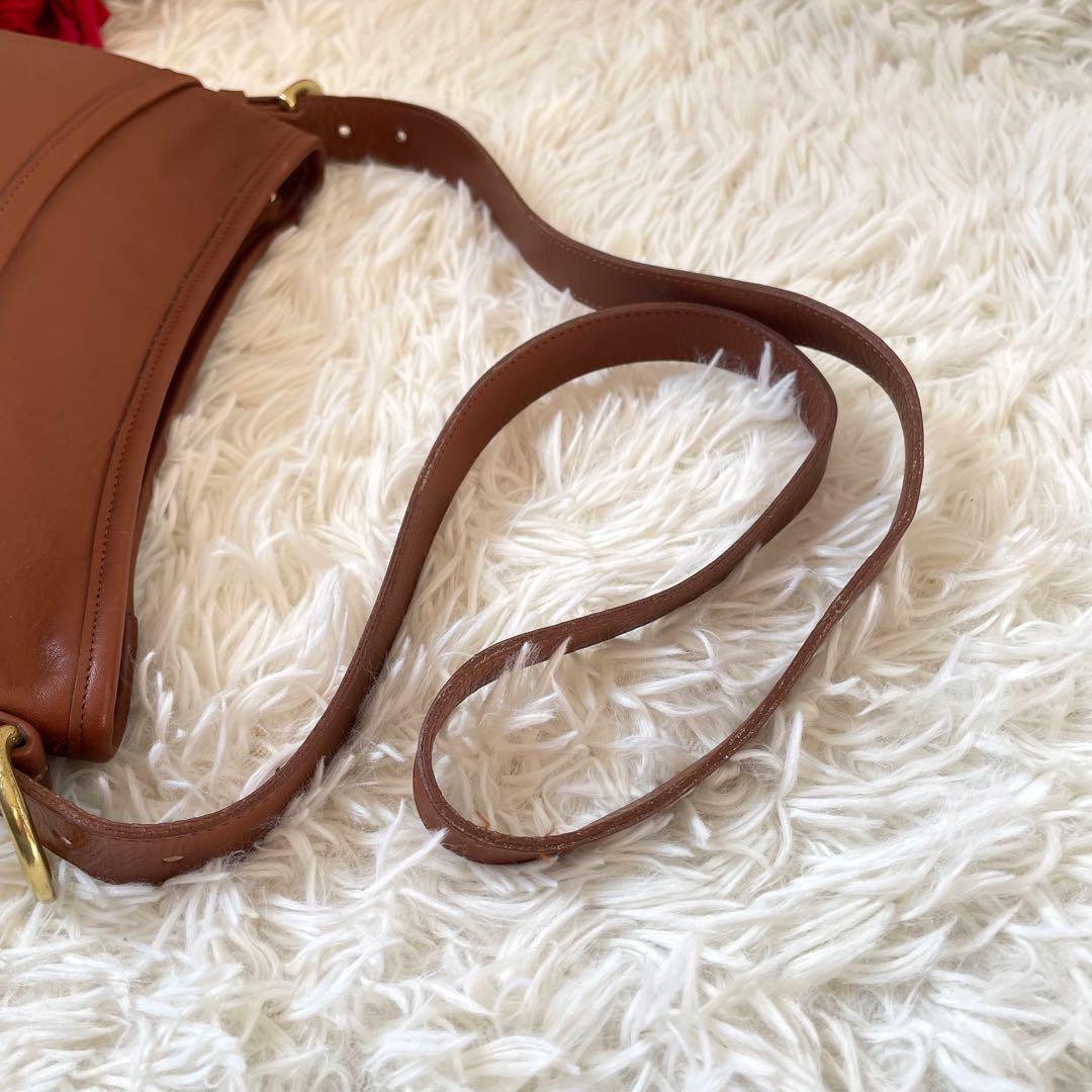 COACHオールドコーチ　ブラウンレザーショルダーバッグUSA製4143