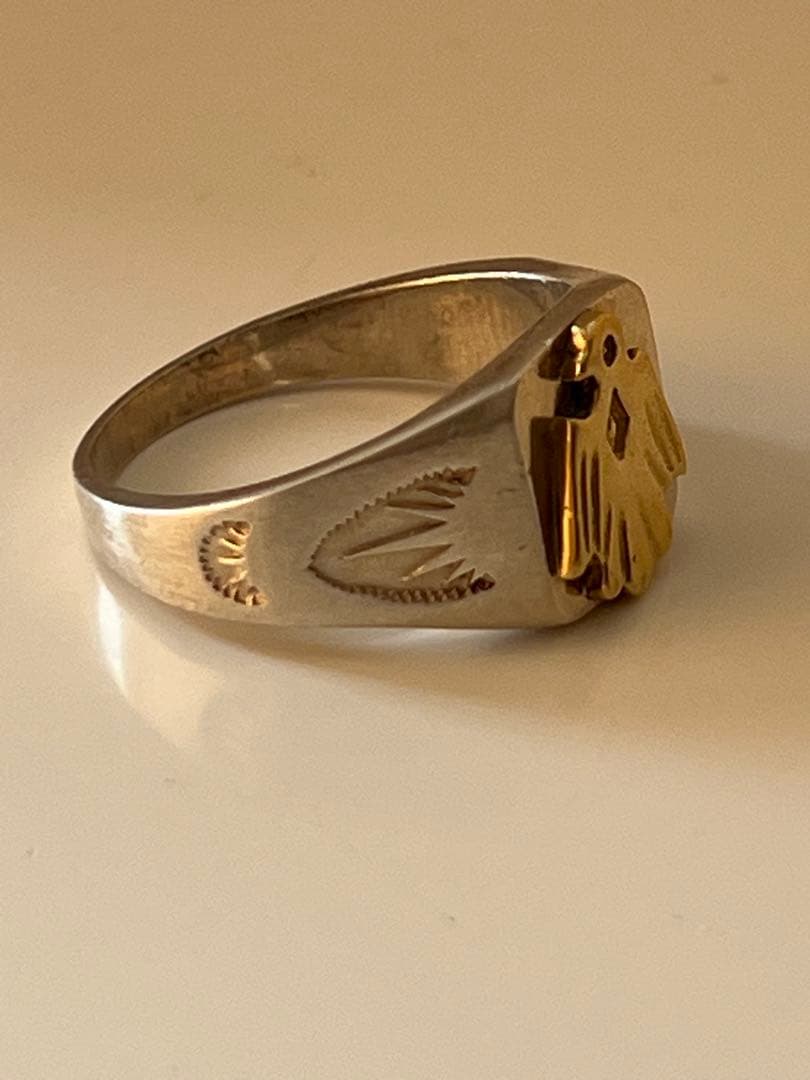 希少 ゴローズ 金ヒヨコ印台リング シルバー✖️ゴールド 23号