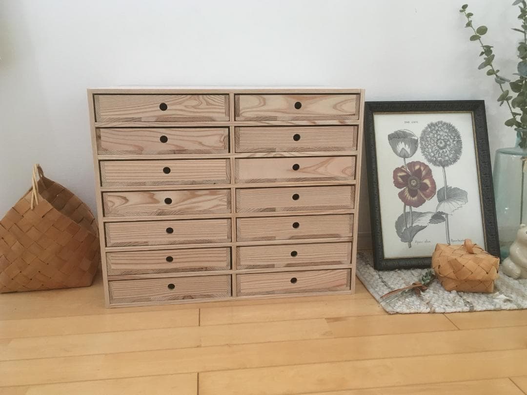 ☆送料無料☆サイズ変更可能☆A4丸穴7段2列引き出し/