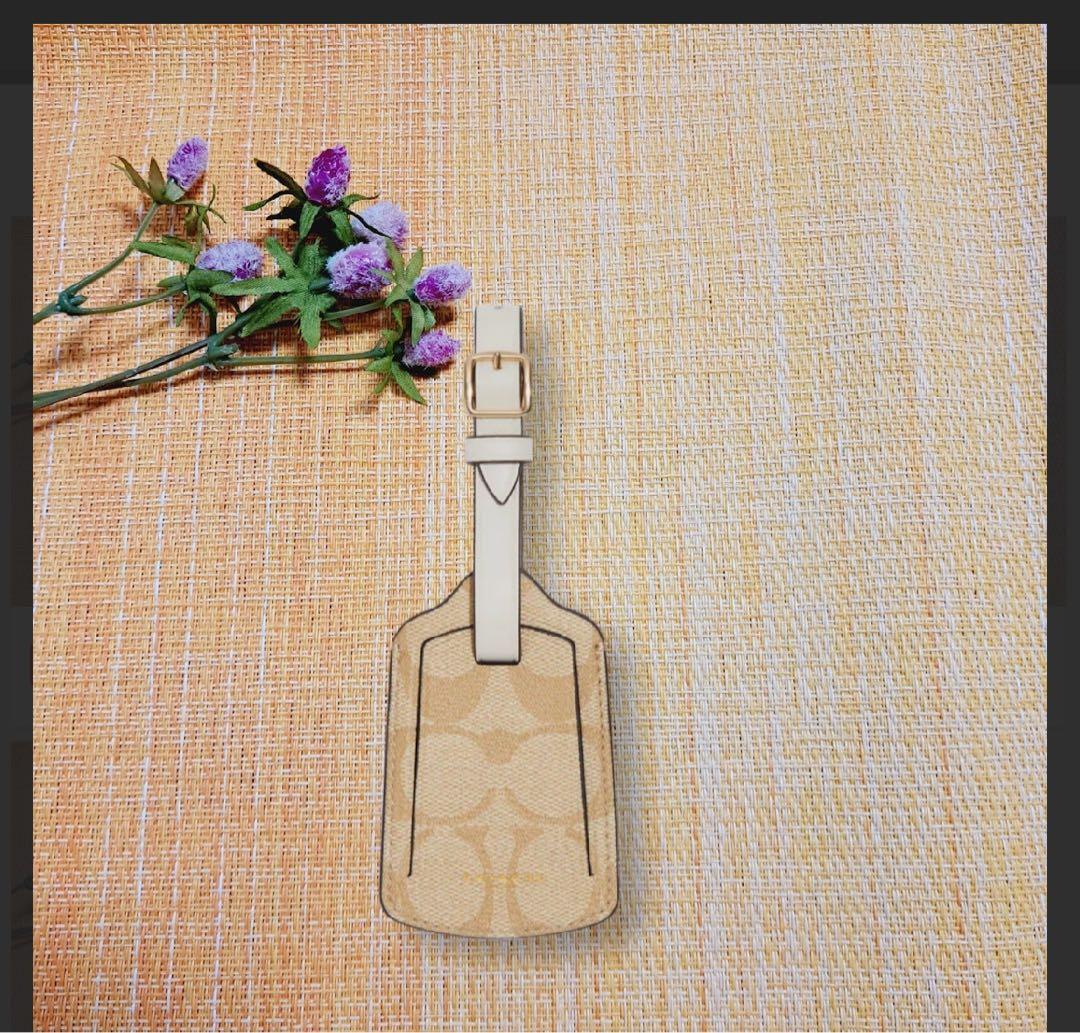 COACH ネームタグ シグネチャー ラゲッジタグ ライトカーキ×チョーク0