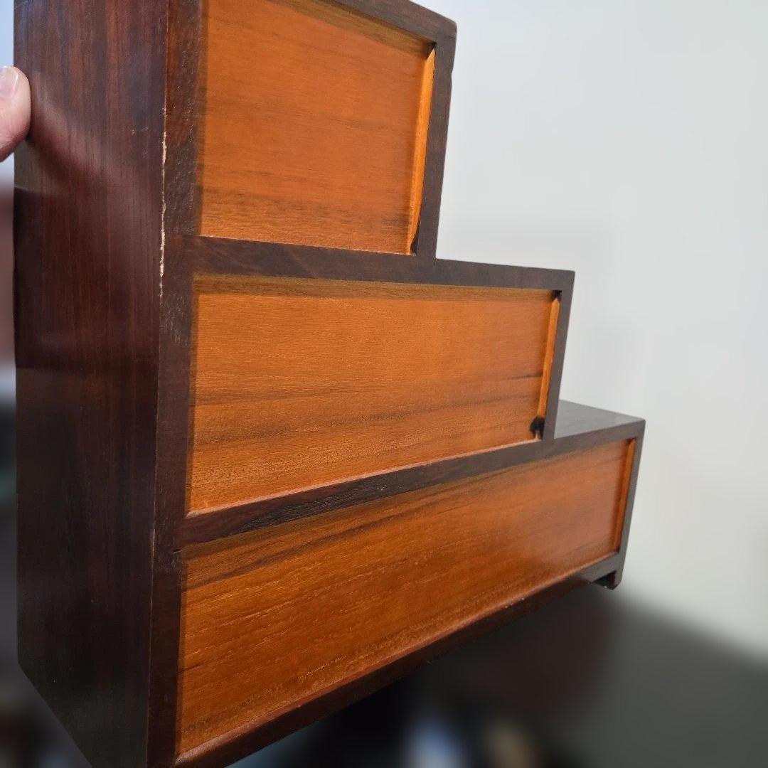 木製 ミニ階段箪笥 小物入れ アンティーク 昭和レトロ