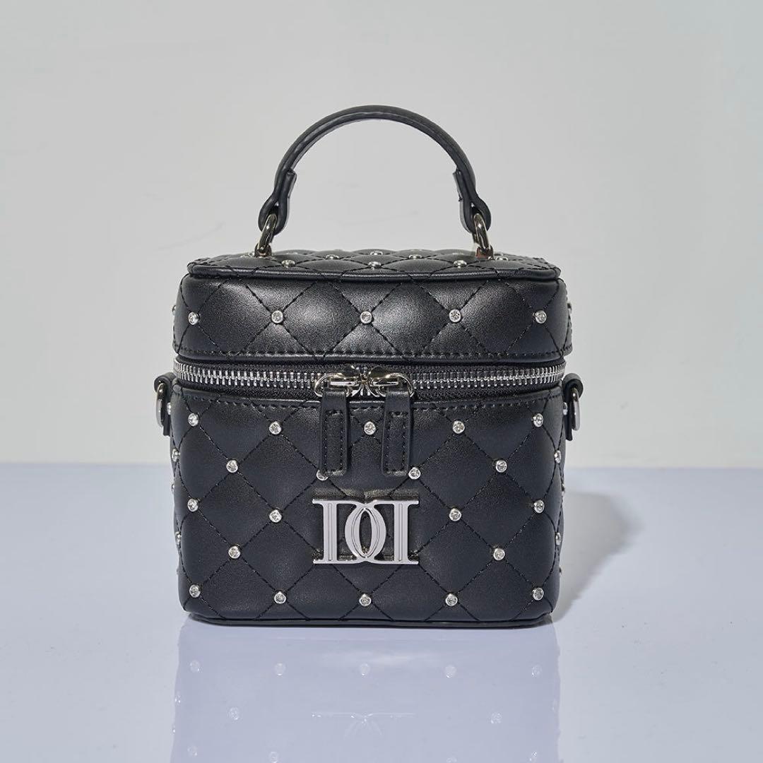 Darich ダーリッチ キルティングビジュースクエアミニバッグ BLK