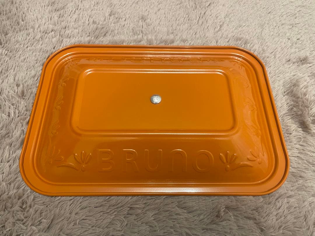 【新品】BRUNO コンパクトホットプレート　オレンジ（蓋に柄入）専用深型鍋付き