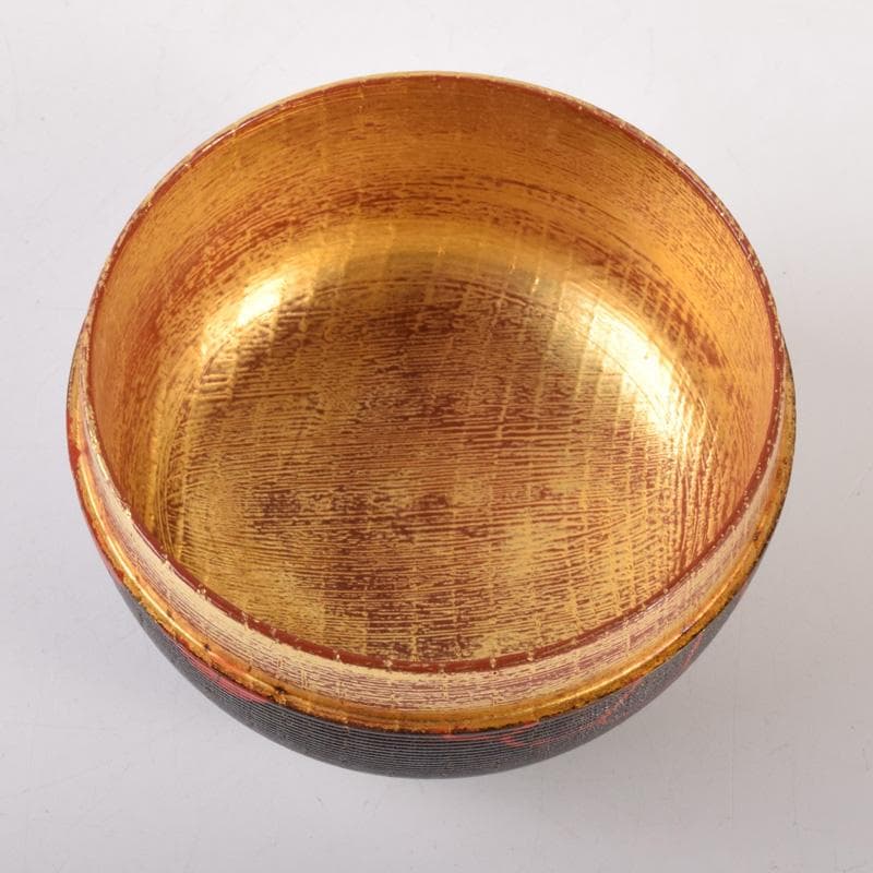 茶道具　玄一作　欅千筋　菊文　寿輪棗　平棗　共箱　V　7104