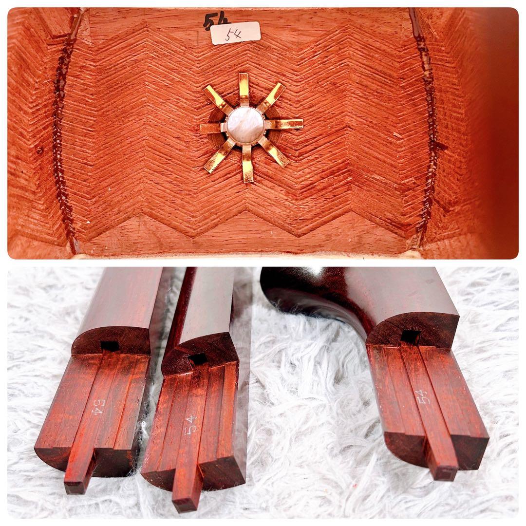 希少】津軽三味線 紅木 太棹 東さわり付 本皮 皮やぶれなし 二本溝