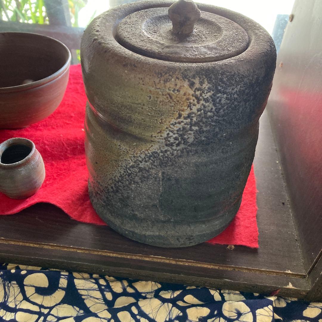 時代備前窯変水差し建水年末大売り出しです❣️風格の有る見事な