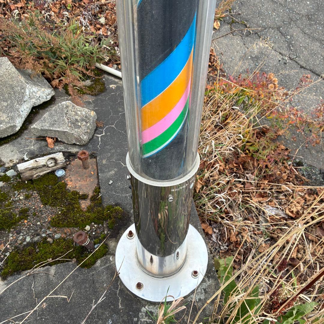 メタル製サインポール ストライプ バーバーポール 床屋 理容 美容 おしゃれ