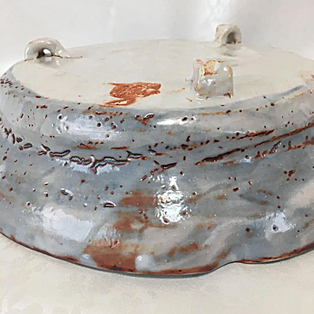 美濃焼 志野焼 大皿 桐箱付き 田中源也/作 ＃A5788