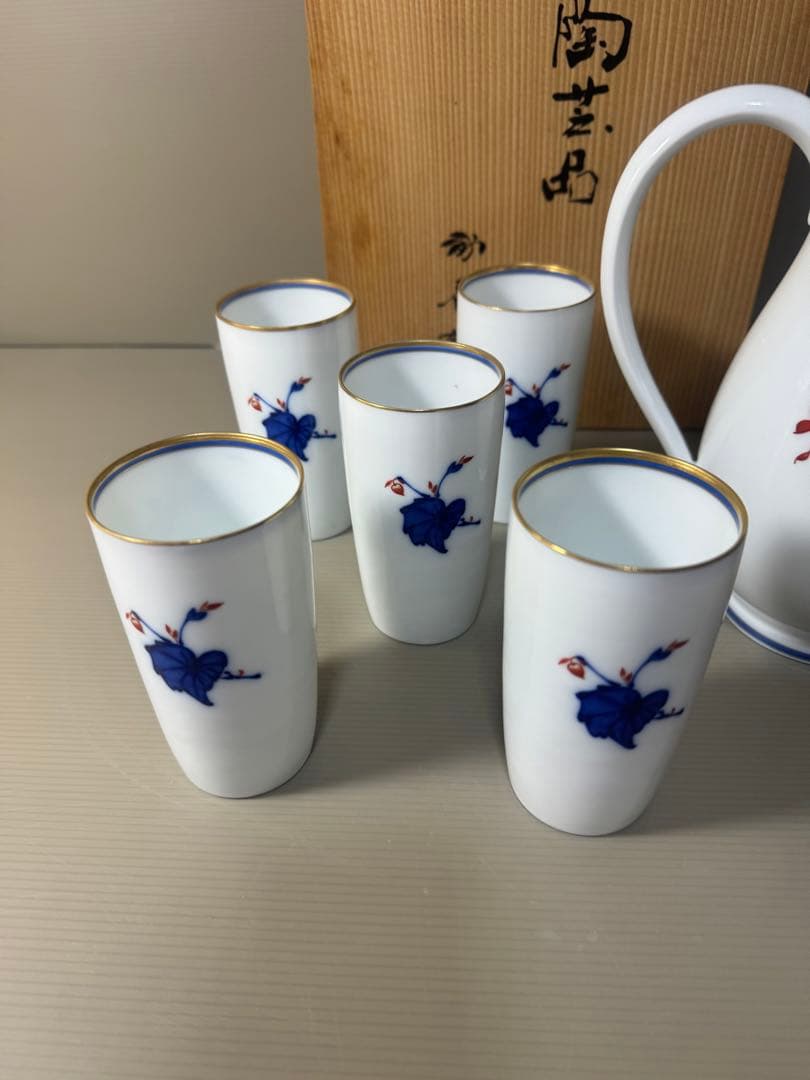 2370 香蘭社 オールド 1950年代 茶器セット ティーポット1客 湯呑5客