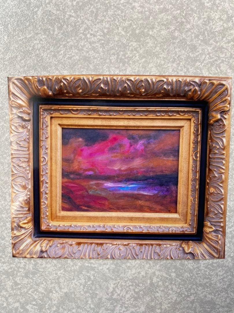 最終価格 油彩画菊地正則 「遥かなる地空」F4 額付き 美しさ 迫力