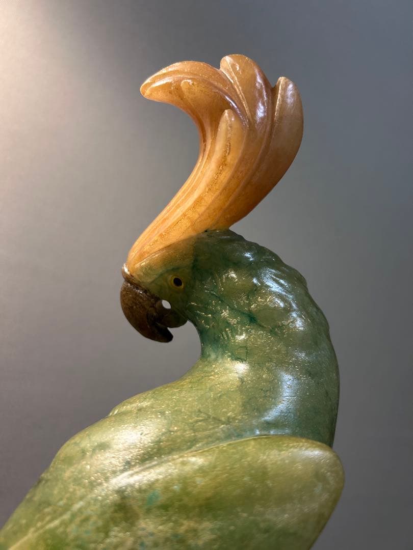 イタリア製 ヴィンテージ オブジェ オウム彫刻 アルバスター - メルカリ