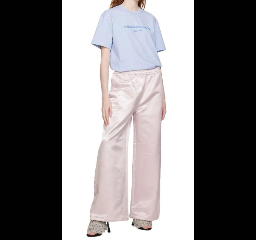 アレキサンダーワン ブルー ラメグリッター ロゴTシャツ