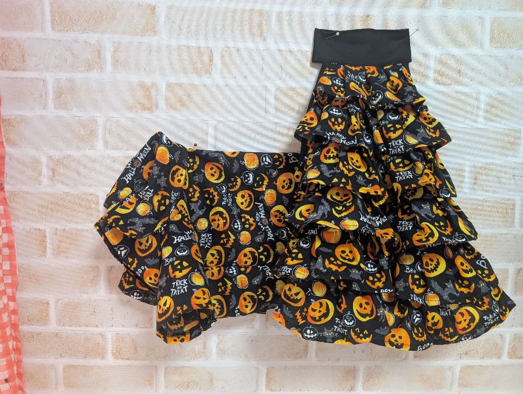 fw様専用です イタグレ服 SMヒラヒラミニワンピとМシャツ黒地にカボチャ