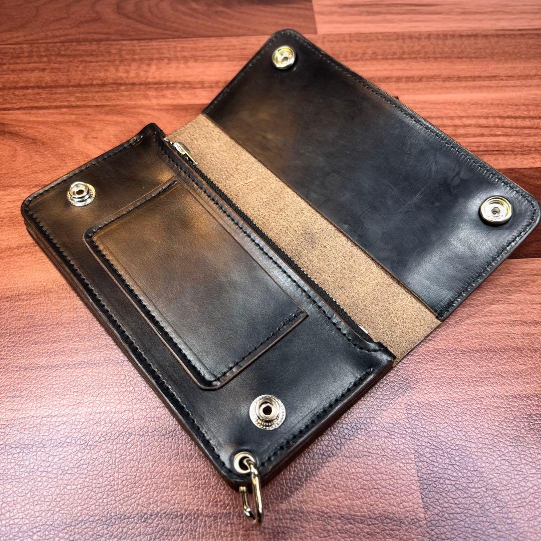 【トラッカーウォレット ロング 3層】クロムエクセル 茶芯 TALON シルバー