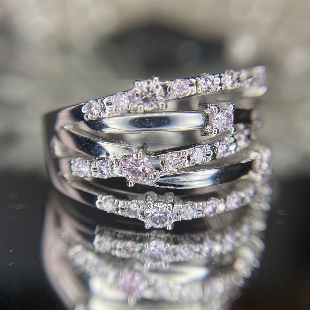 『専用です』天然無処理 ピンクダイヤモンド 計0.57ct K18WG