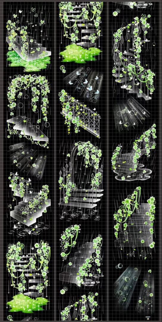 8551】海外 マステ 5m巻売り 貝殻光マスキングテープ 雨 階段 半透明