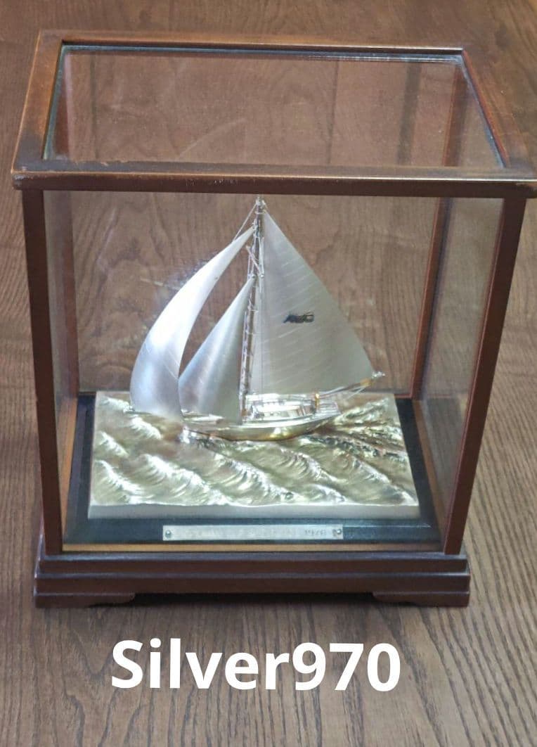 シルバー970 銀製 ヨット　舟　船　置物　金属　工芸