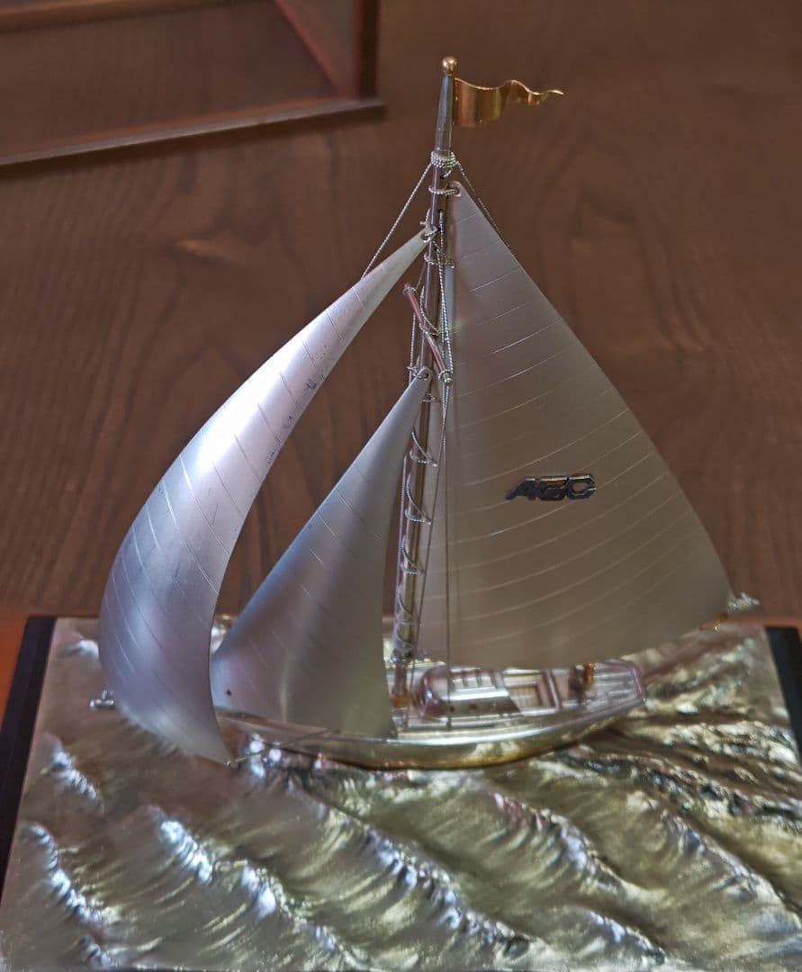 シルバー970 銀製 ヨット　舟　船　置物　金属　工芸