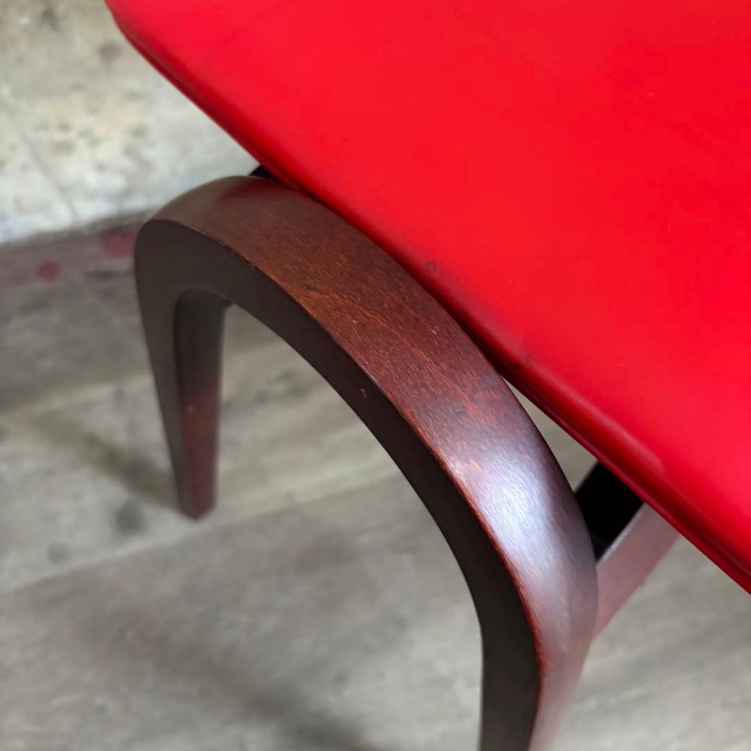 秋田木工　スタッキングスツール　レッド　剣持勇　曲木　②