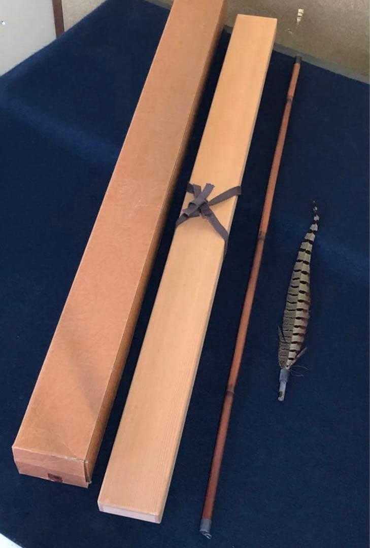 ️《R》掛け軸用 羽箒 雉 木箱 元箱　260107か5