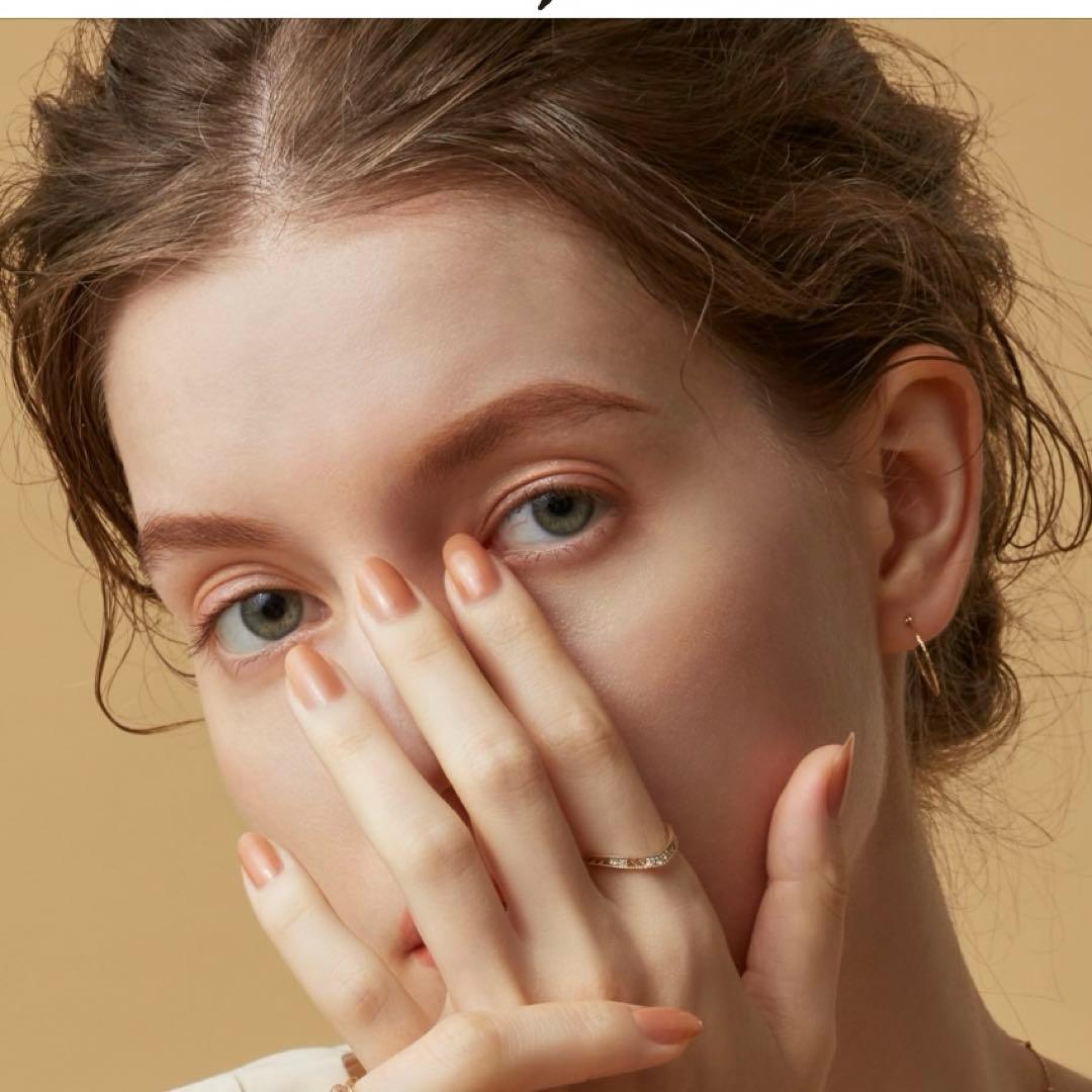 アガット K10 ダイヤモンド V字 リング 15号