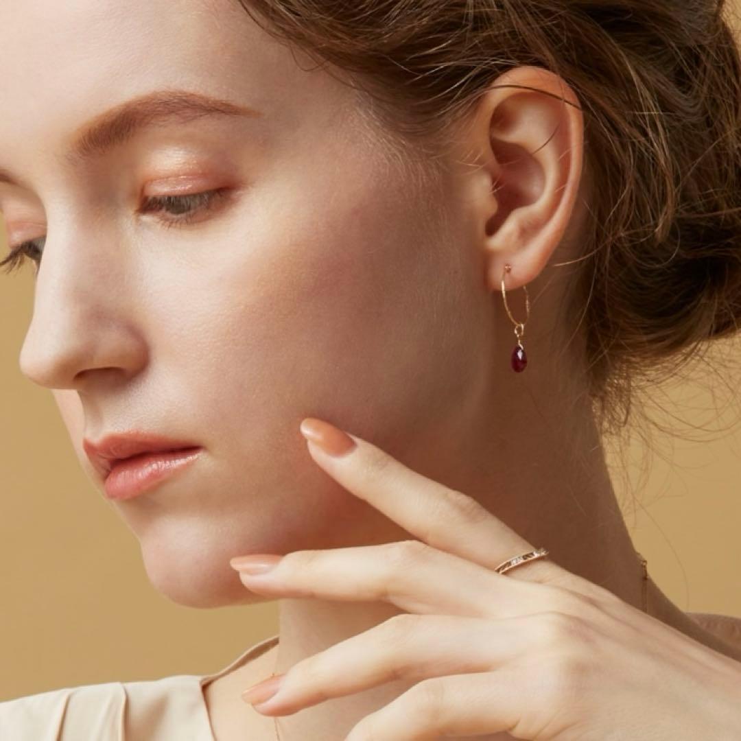 アガット K10 ダイヤモンド V字 リング 15号