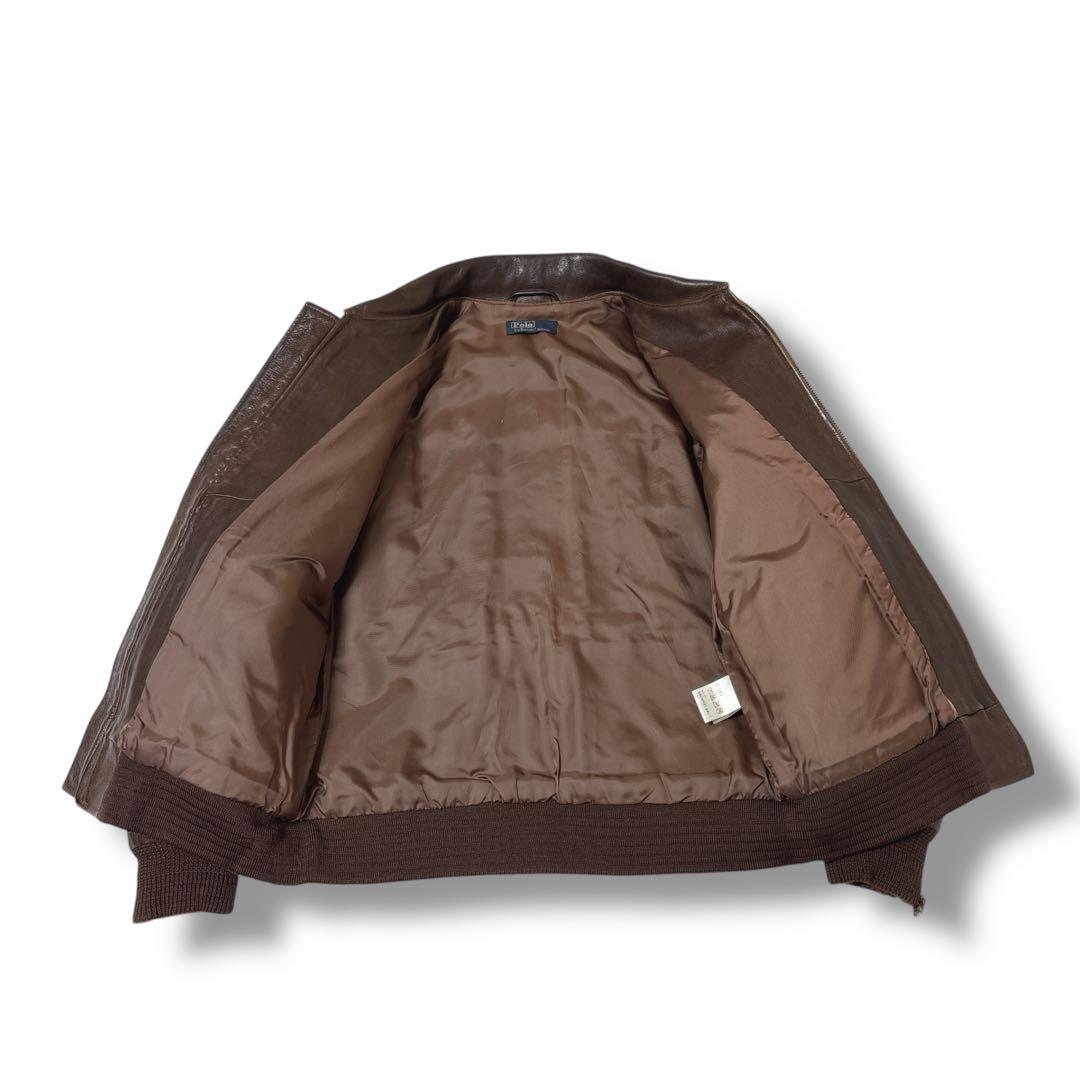 マ*ゆ様 90s ラルフローレン a2 フライトジャケット ブラウン 雰囲気抜群
