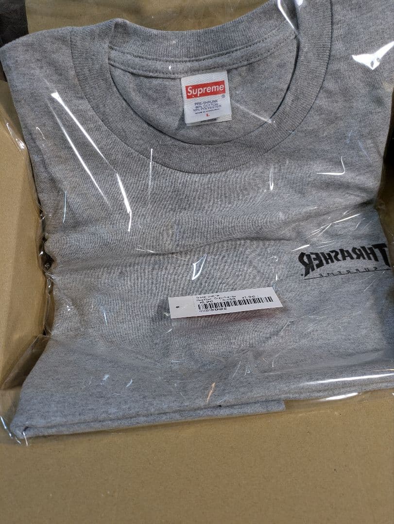 Supreme Thrasher Cross Tee Heather Grey Supreme Thrasher Cross Tee