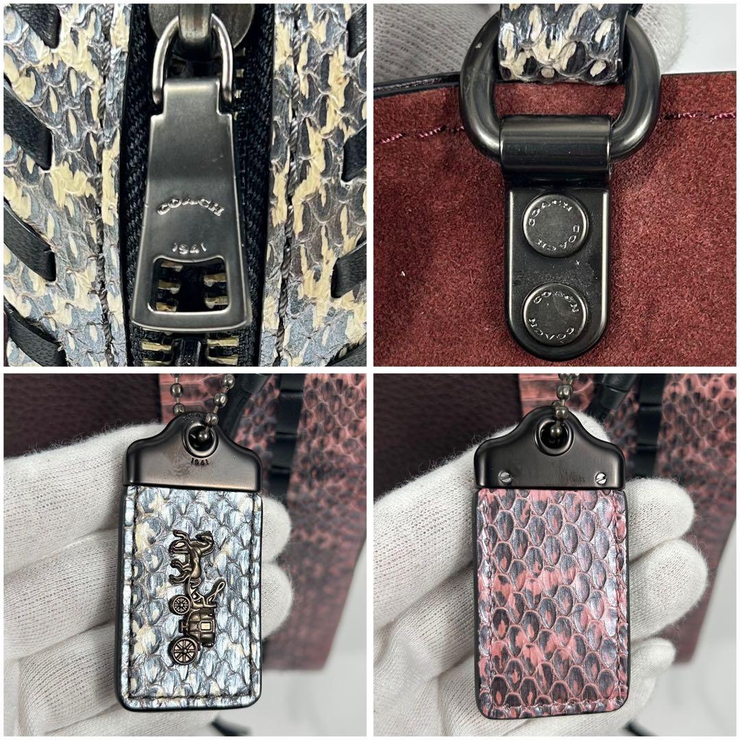 バッグ Rare Coach Rogue 25 Python Leather Bag