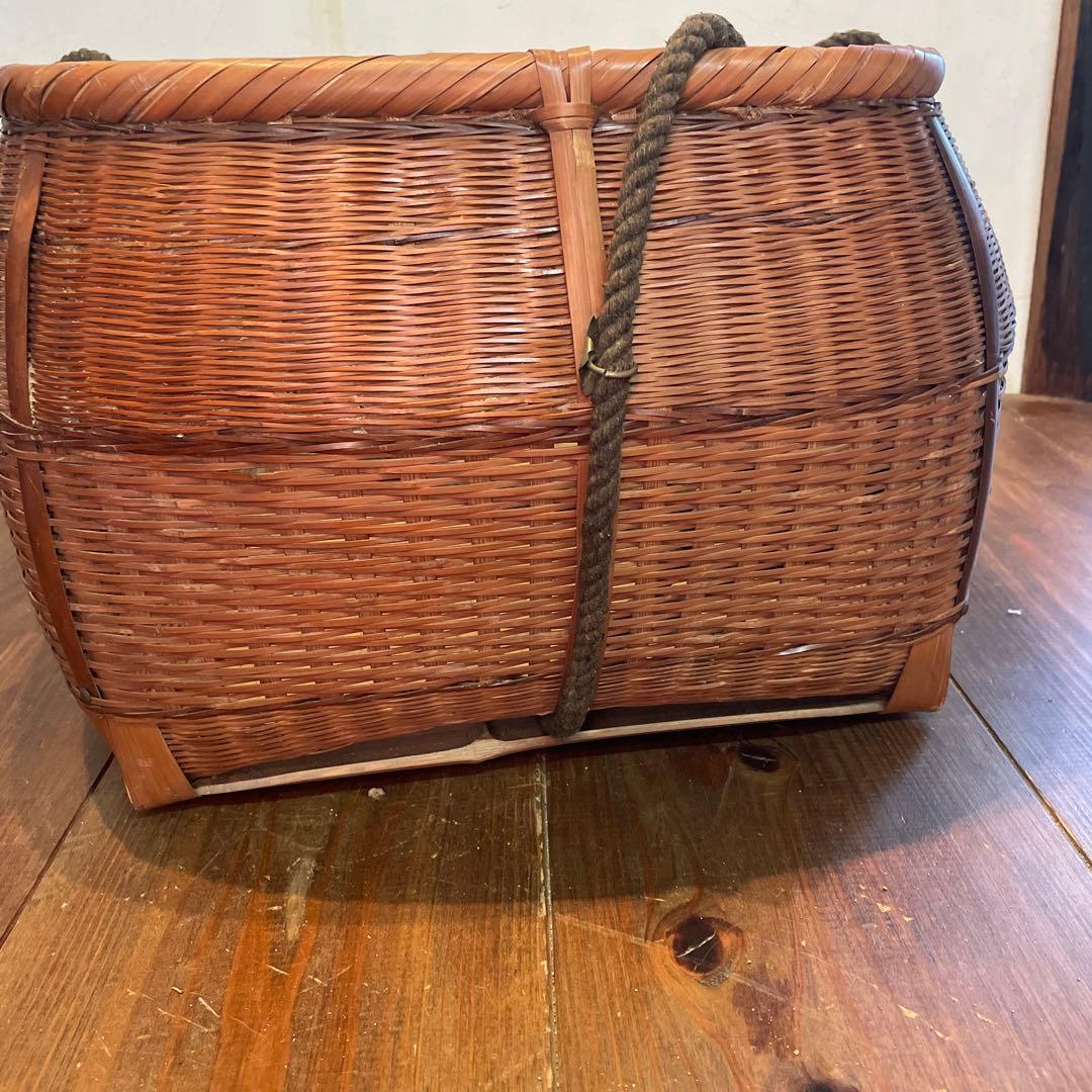 美品 レトロ 竹籠 バスケット 編み籠 収納 かご 大きいサイズ