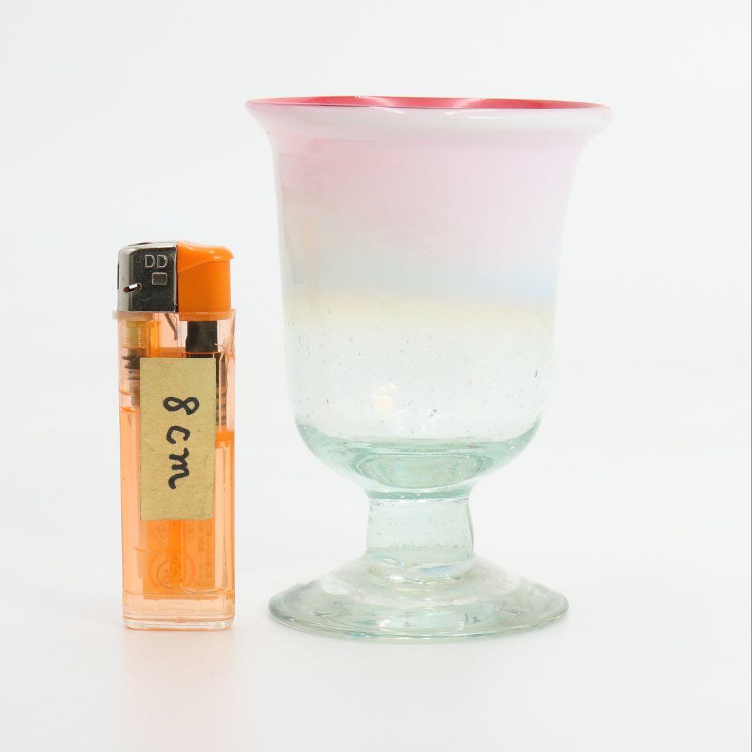 大正ガラス 乳白色 アイスクリーム 氷 コップ ラッパ ベル形 N394 Z1