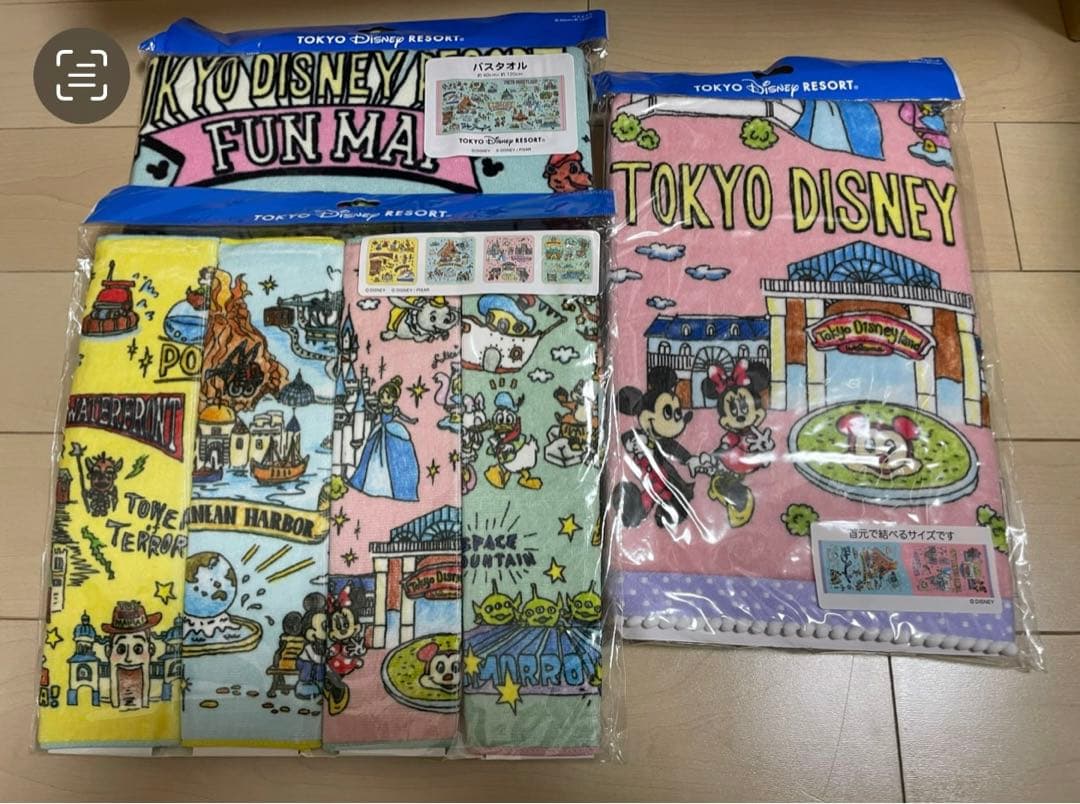 【購入前コメント必須】ディズニーリゾート☆ファンマップ☆タオルセット