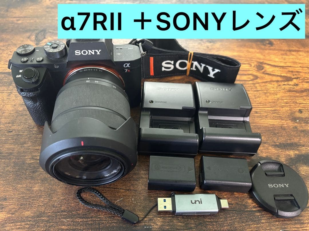 H*E様 【美品セット】α7RII FEレンズ バッテリー2個 充電器2個 カー H*E様 【美品セット】α7RII FEレンズ バッテリー2個 充電器2個 カー