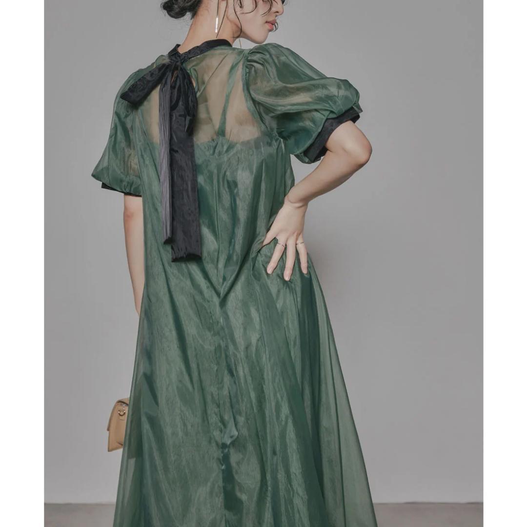 美品 niana ニアナ Aラインオーガンジーレースレイヤードドレス M 妊婦