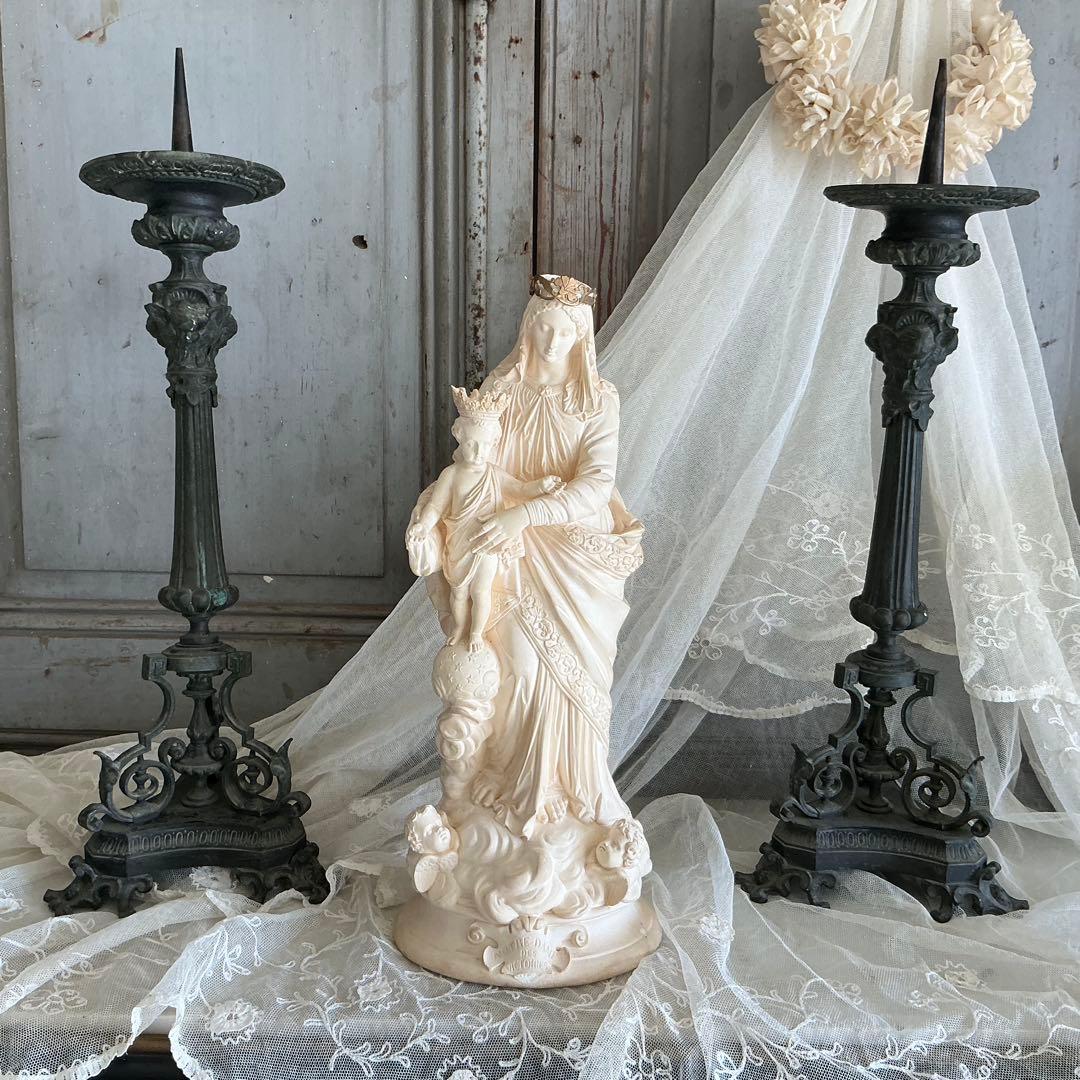 19世紀中期 フランスアンティーク 祭壇用大きな燭台 教会 キャンドル