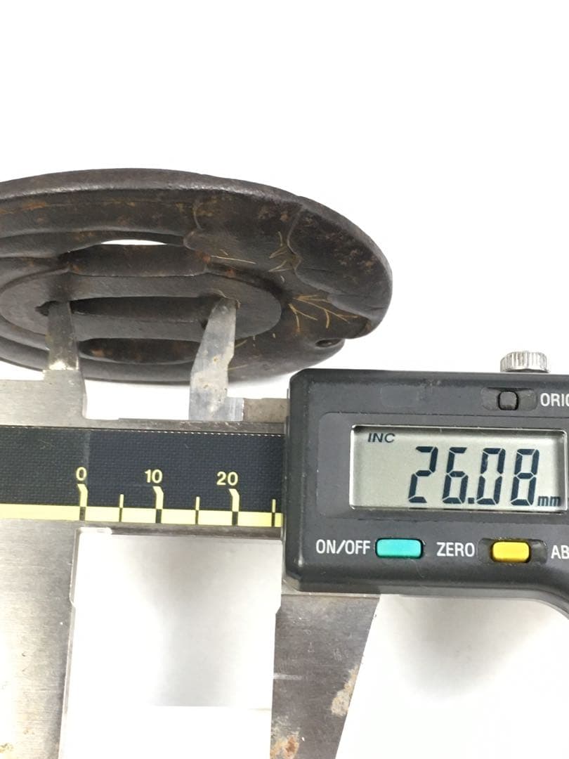 S163葉紋鉄鍔 武具 刀装具