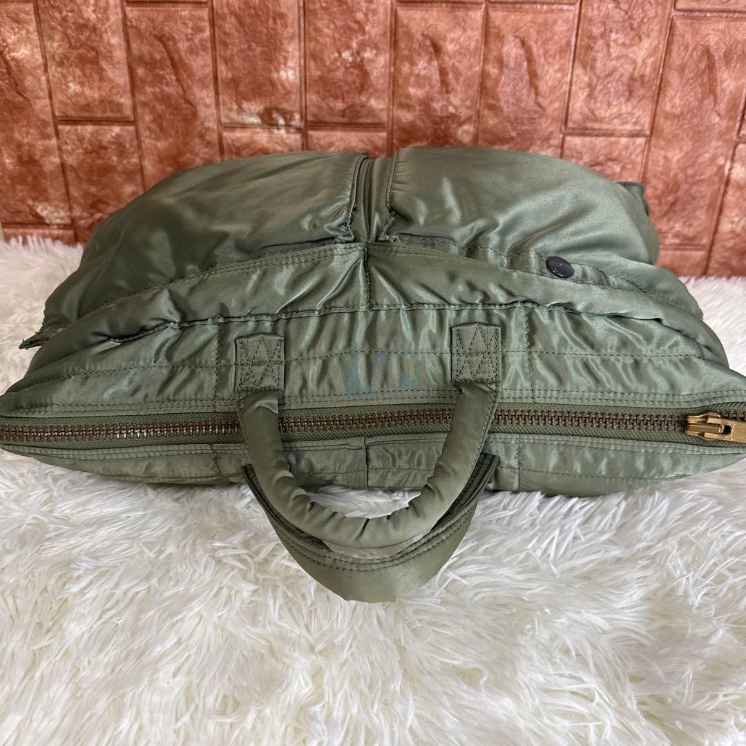 【美品】 ポーター タンカー ブリーフケース L セージグリーン 希少 廃盤品