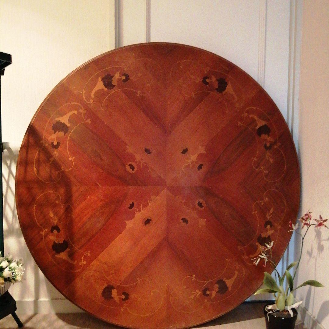 ❴お値下げ❵ イタリア　象嵌　丸テーブル　アンティーク　ダイニングテーブル