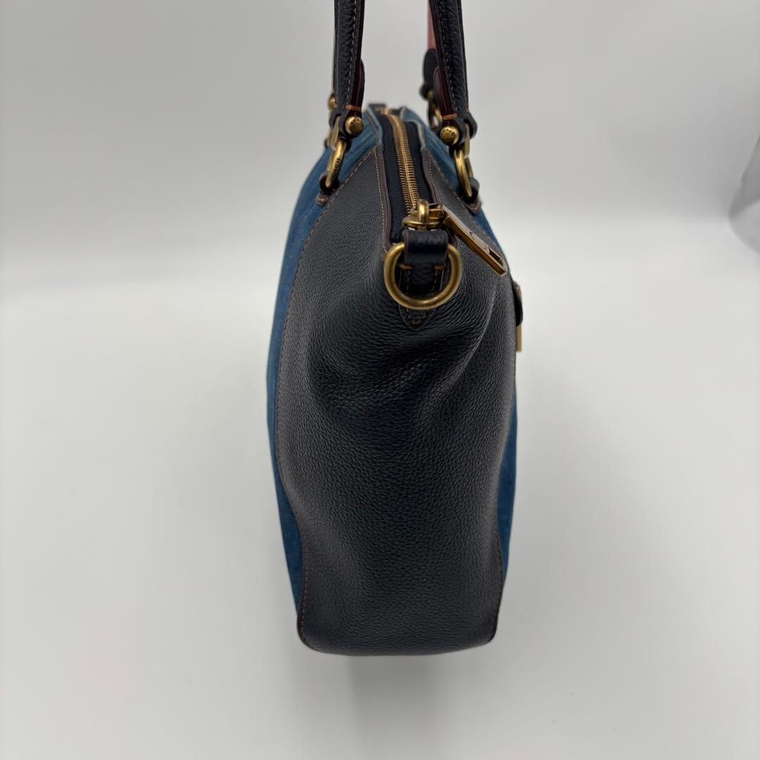COACH コーチ デニムブルー ショルダーバッグ 2way ティーローズ
