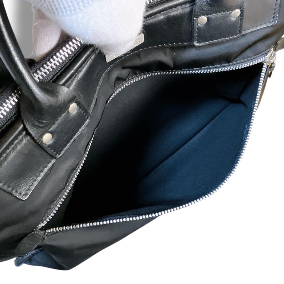 バーバリー ブラックレーベル 良品 ラウンドノバチェックブリーフケース ブラック